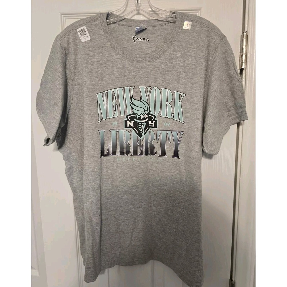 New York Liberty Logo Short Sleeve T-Shirt Womens Size 3XL WNBA Basketball Gray
